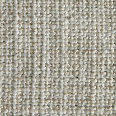 Nærbillede af lys beige vævet tekstur i bouclé-stil.