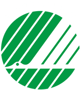 Svanemærket – nordisk miljømærke i grønt og hvidt med diagonale striber og svane.