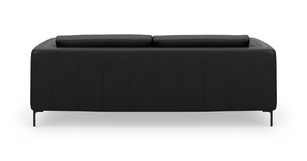 Sort sofa set bagfra på hvid baggrund.