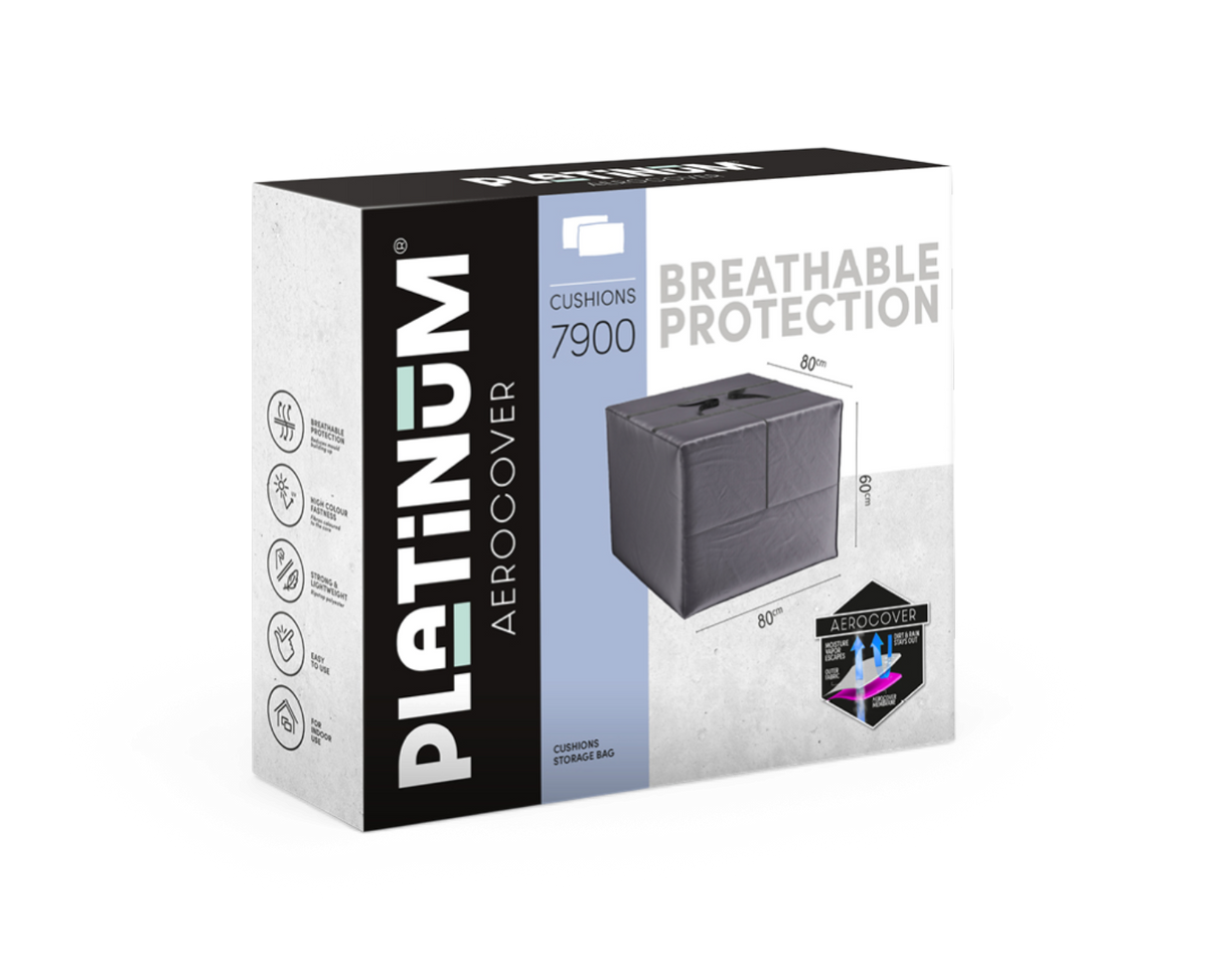 PLATINUM Aerocover CUSHIONS 7900 – åndbar beskyttelse, pudeopbevaringspose, 80×60×80 cm.
