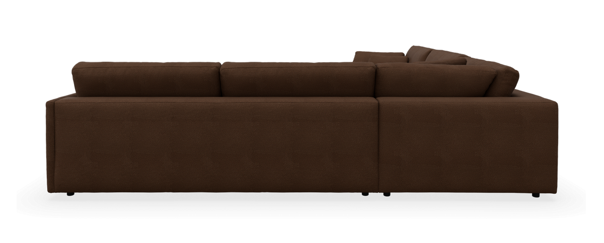 Brun modulsofa set bagfra.