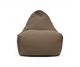 Brun stofsækkestol set forfra mod neutral baggrund.