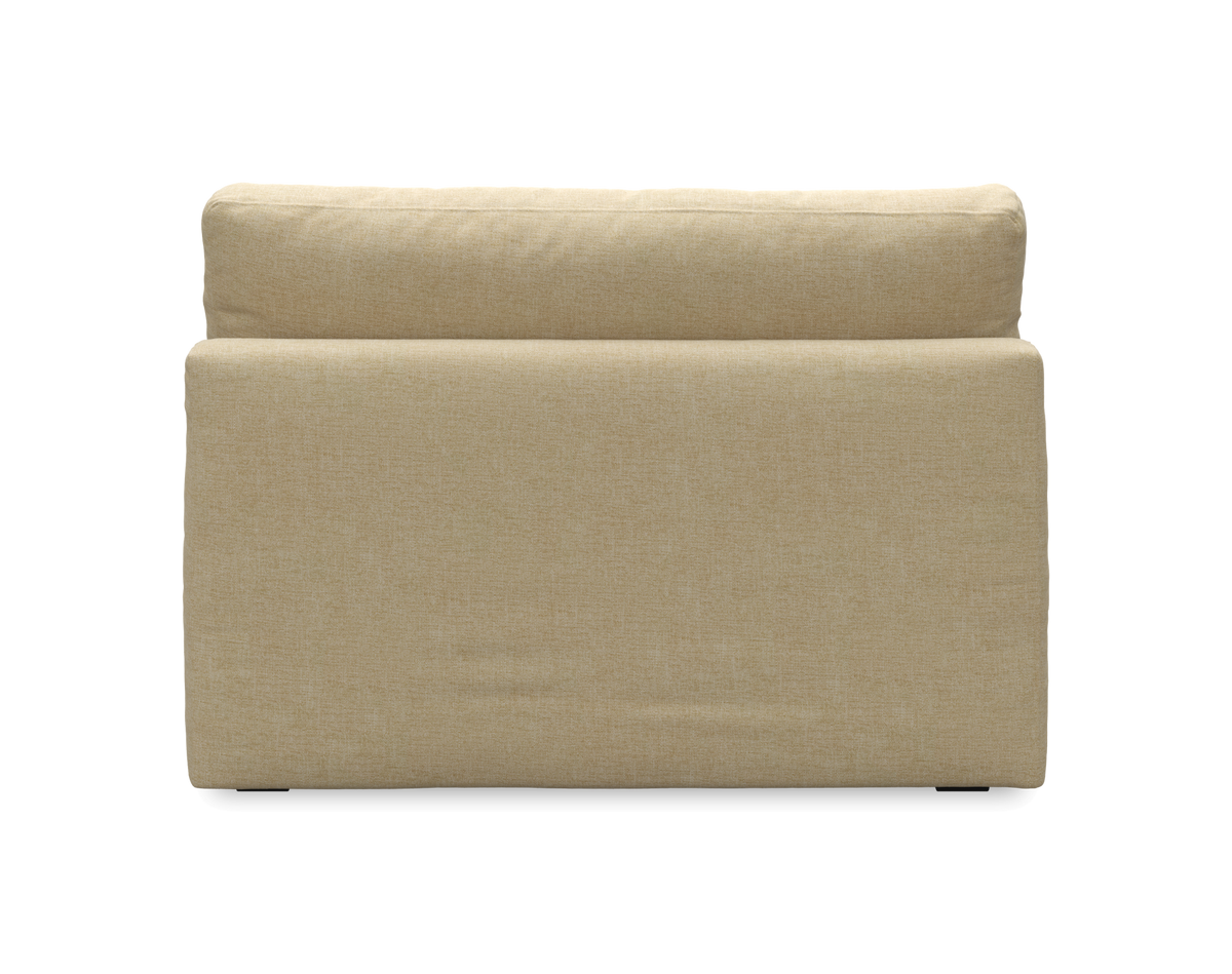 Beige polstret ryglænsmodul set forfra, frilagt på neutral baggrund.