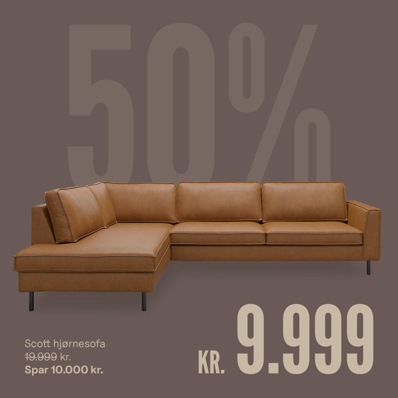 Scott hjørnesofa, 50% rabat, nu kr. 9.999, spar 10.000 kr.