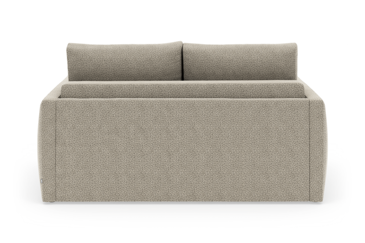 Beige sofa set bagfra med to ryghynder, fritlagt produktbillede.