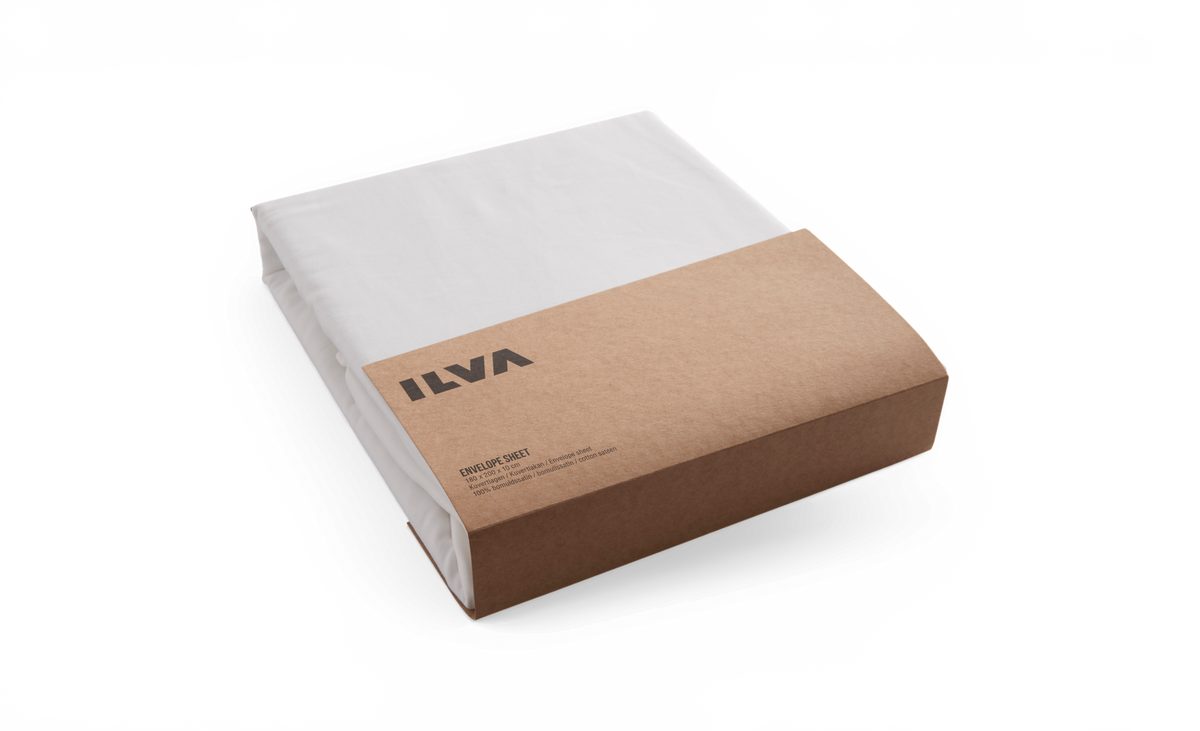 ILVA kuvertlagen i hvid, 100% bomuldssatin.