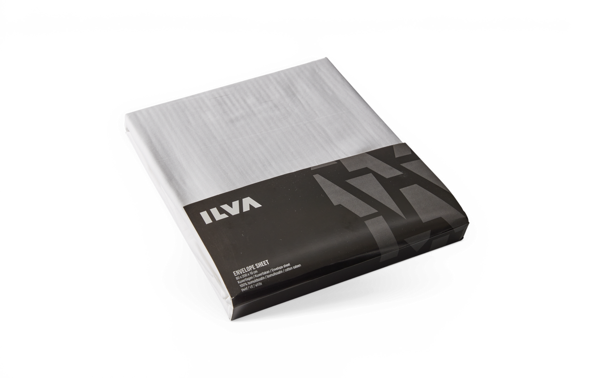 ILVA kuvertlagen 80 x 200 cm i hvid bomuldssatin, i emballage.