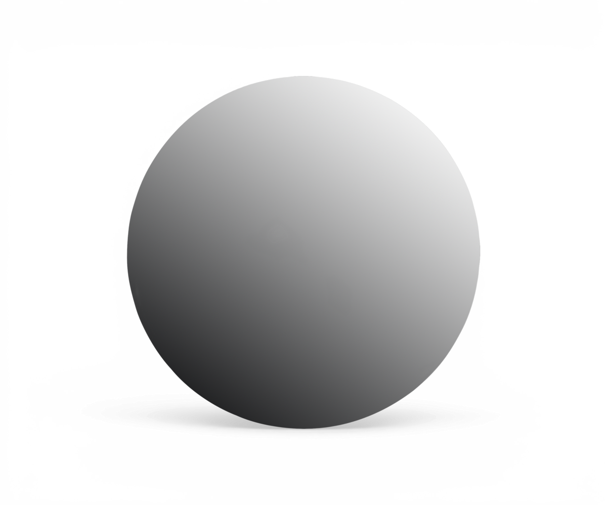 Grå kugle med blød gradient centreret på sort baggrund.