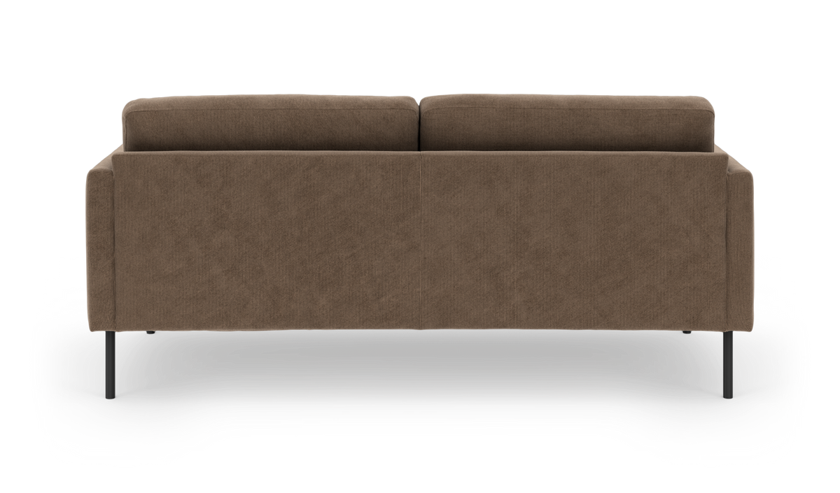 Brun sofa set bagfra med sorte ben på hvid baggrund.