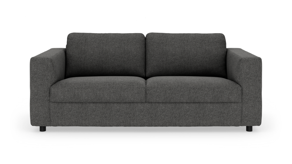 Mørkegrå 2-personers sofa set forfra