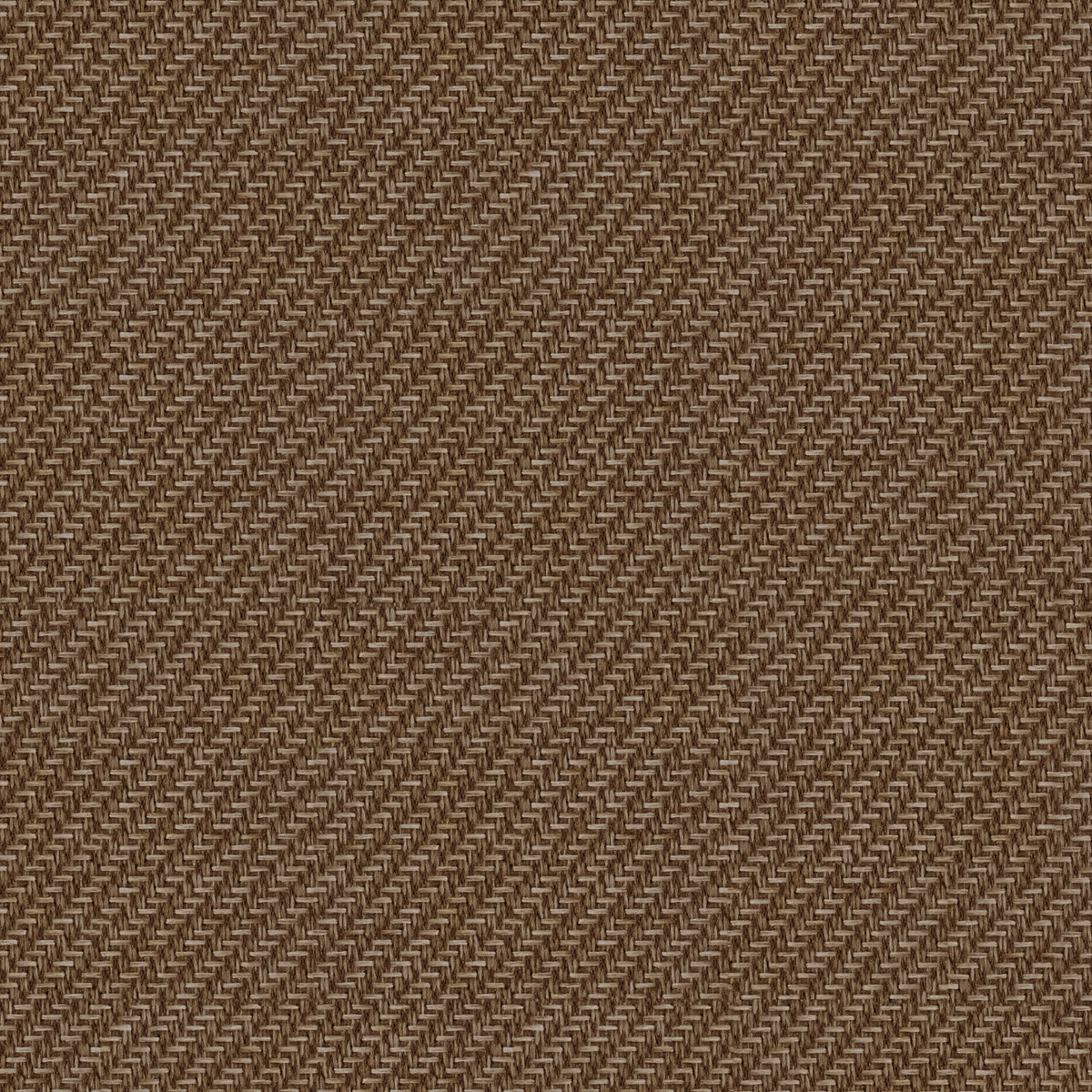 Brunt tekstil med diagonal vævet struktur i fint zigzag-/sildeflet mønster.