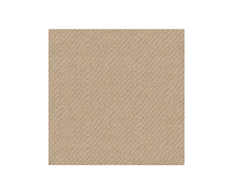 Beige stofprøve med fin vævet struktur på hvid baggrund.