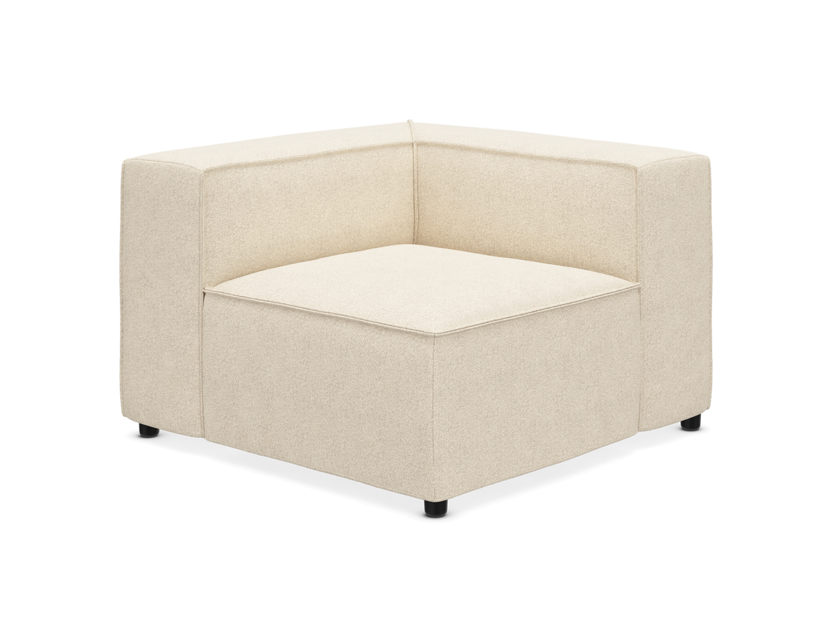 Beige modul hjørnemodul i stof, moderne og minimalistisk.