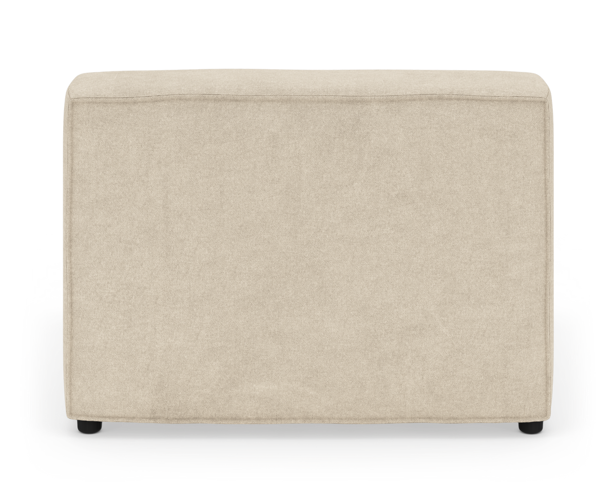 Beige modulsofa set fra bagsiden på hvid baggrund.