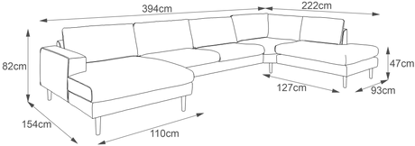 Helsort, bredt panoramabanner.