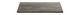 Bred træplade/hylde i mørk gråbrun tone med tydelig åretegning mod sort baggrund.