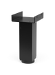 Sort metalben/beslag med U-formet topbeslag, fritlagt på transparent baggrund.